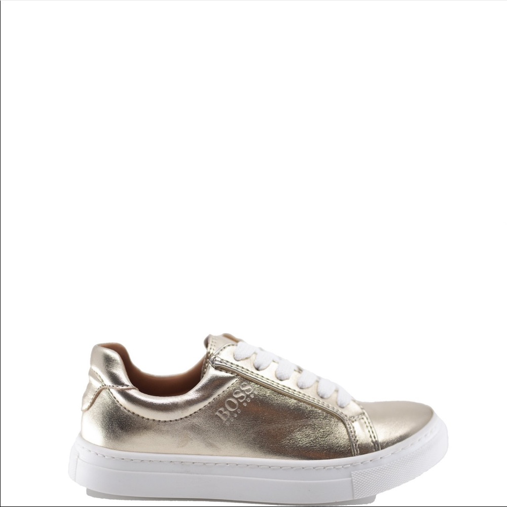 Hugo boss gold leather laceup sneakers (NIB)